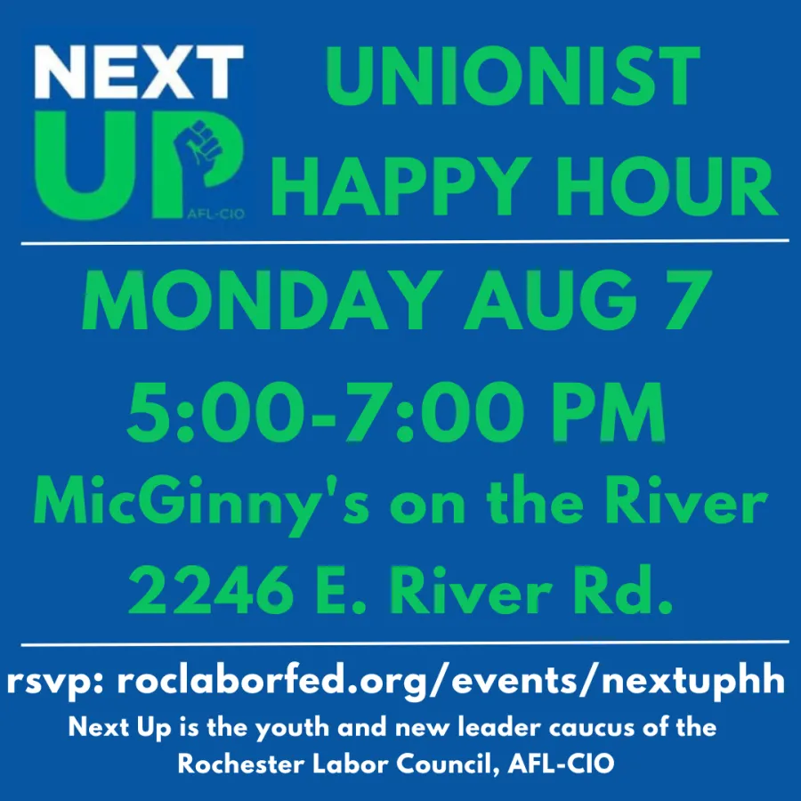 Next Up Happy Hour Flyer